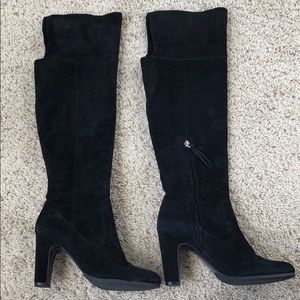 LOFT Black Suede Over-the-Knee Boots